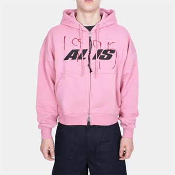 Alis Shen Cropped Hoodie w/Zipper Solid Pink